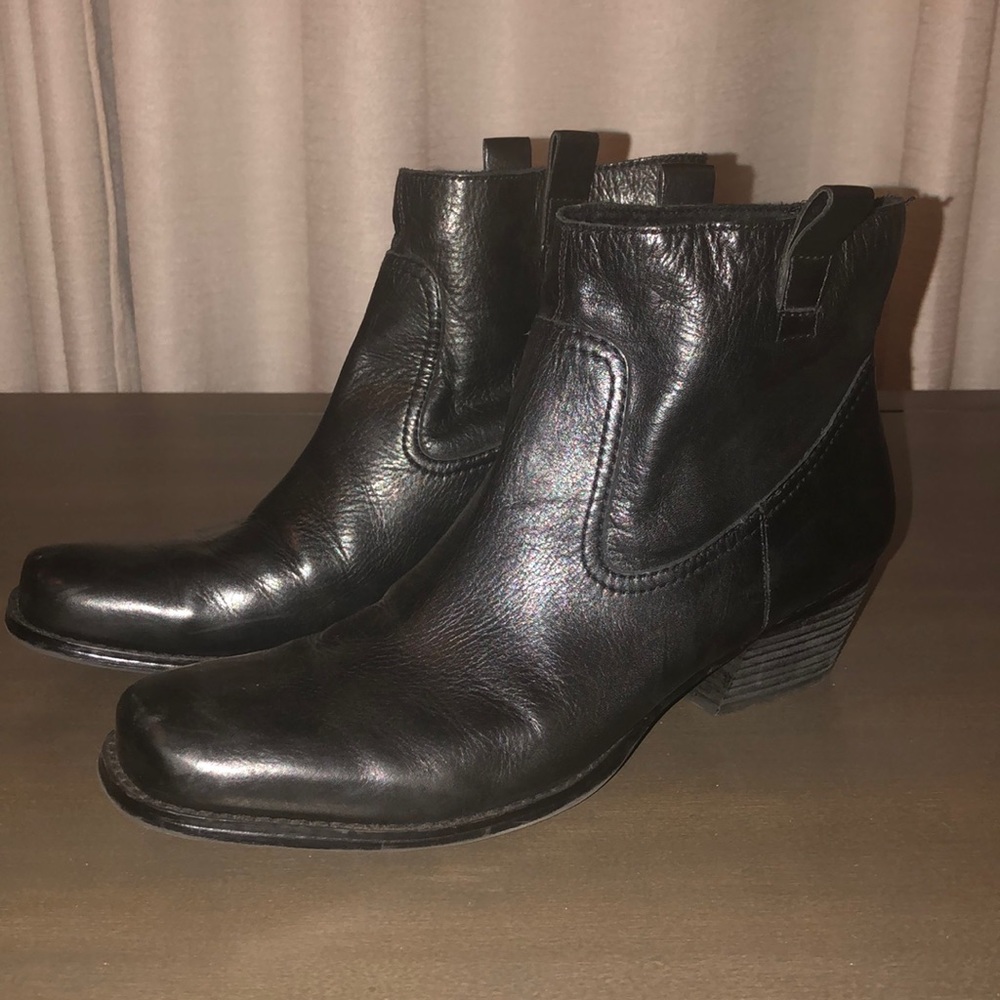 Black Leather Booties